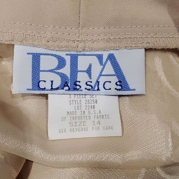 BFA VINTAGE Sz 14 Vintage Cream Burnout Floral Design Open Front Cardigan 524 - Picture 9 of 10